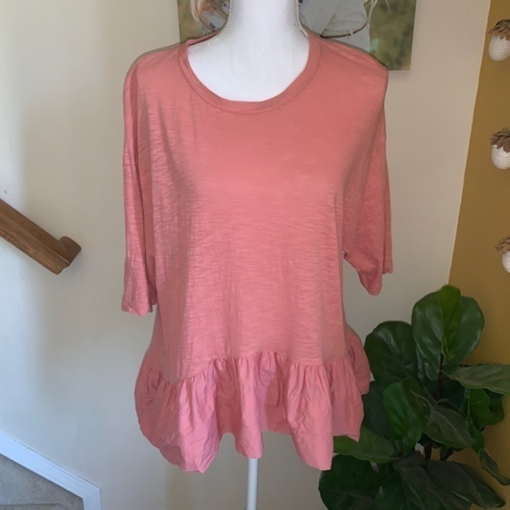 Anthropologie Akemi + Kin peplum cotton top S